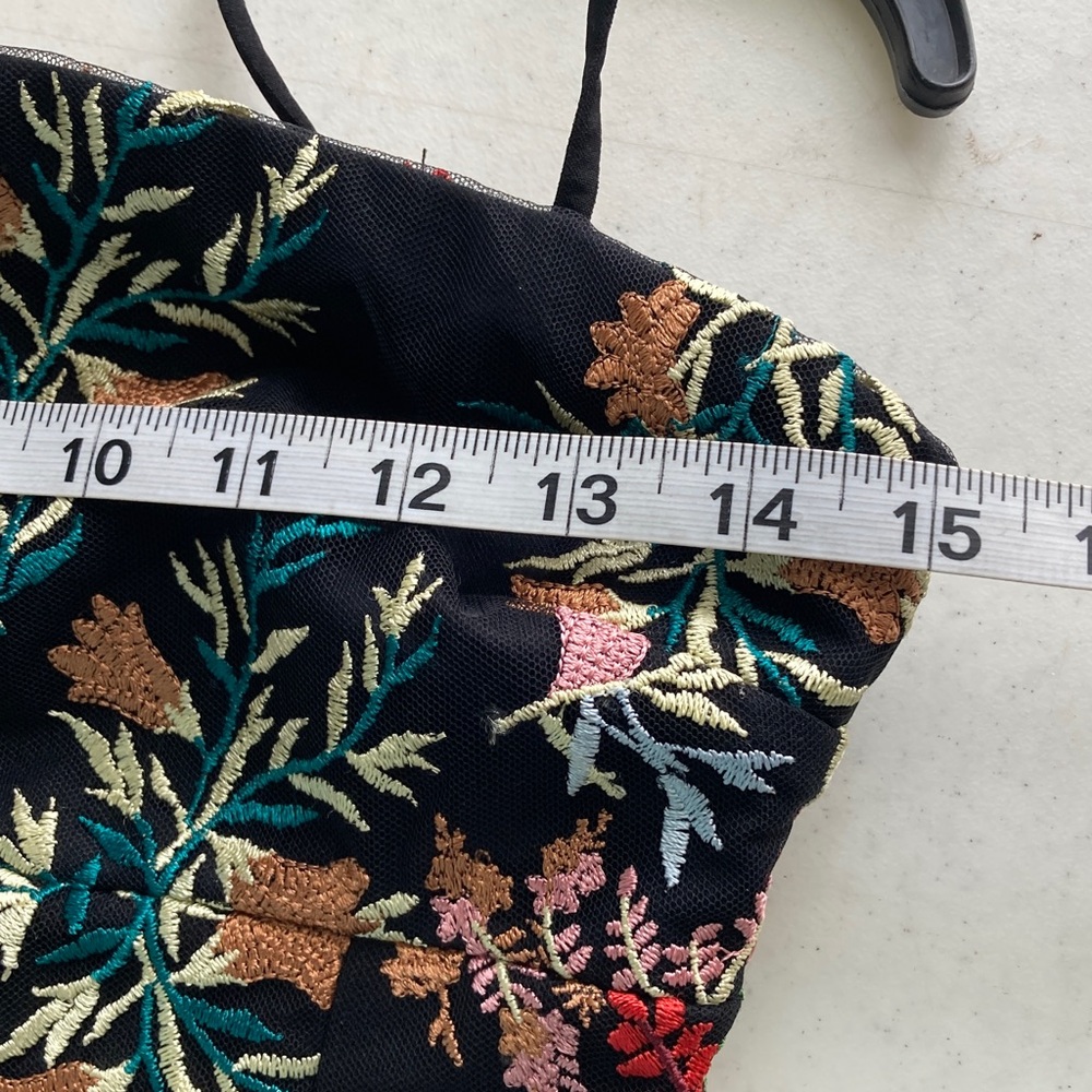 Urban Outfitters Black Floral Embroidered Mini Dress - Picture 9 of 10